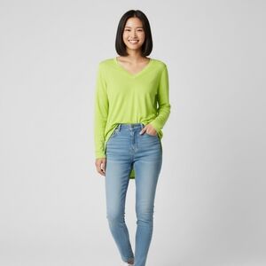 NWT Caslon Nordstrom Semi Sheer Yellow Long Sleeve